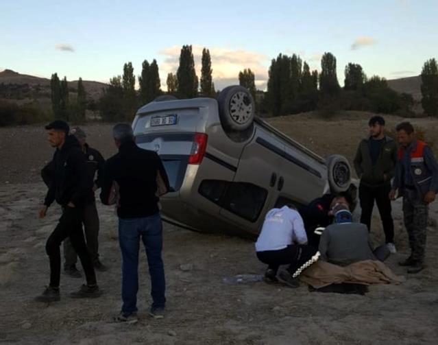 Beypazarı’nda devrilen aracın sürücüsü yaralandı